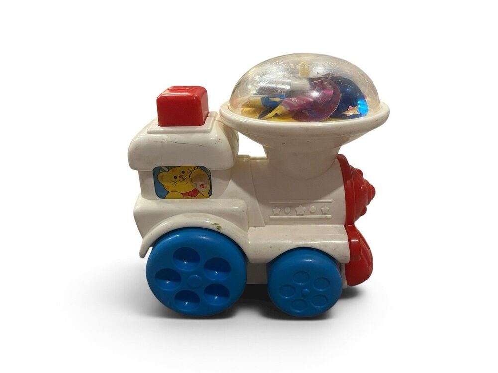 Vintage Fisher Price Push Train With Spinner Works